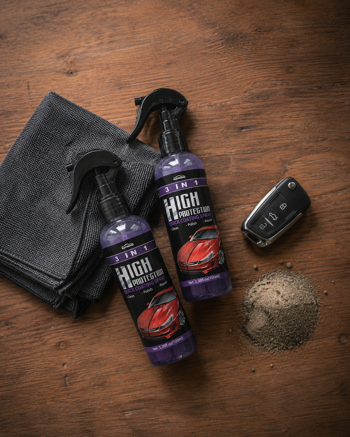 NanoShield Pro - Hydrophobic Nano Coating & Scratch Repair Spray (Pack of 2) | Car & Bike Polish