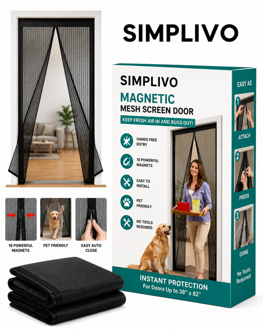 Simplivo Magnetic Mosquito Net Door Curtain – Premium Auto Closing Mesh Screen